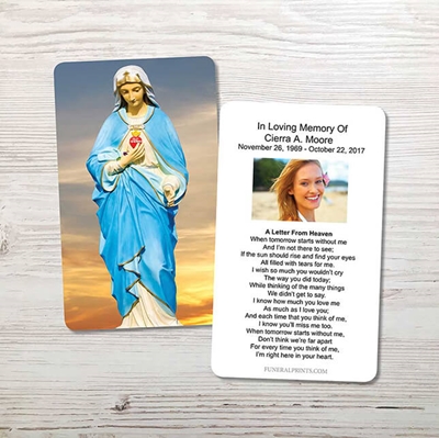Picture of Virgin Mary Sky 2 Memorial Card