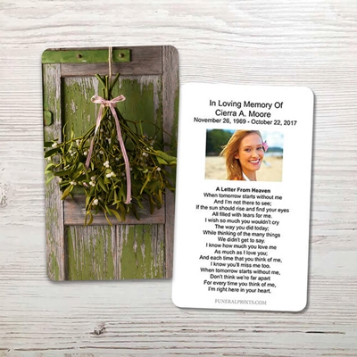 Show details for Christmas Mistletoe Memorial Card