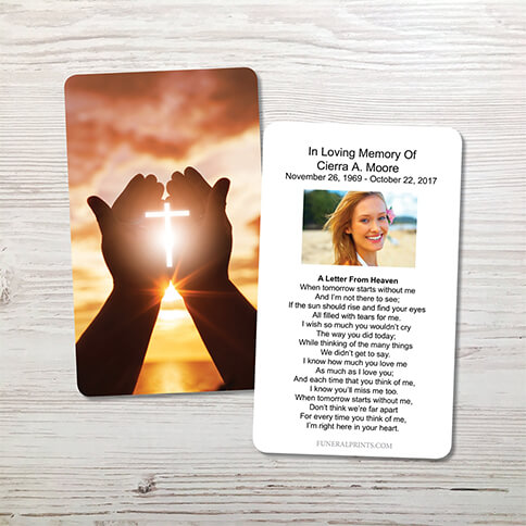 Show details for Cross in Hand Memorial Card