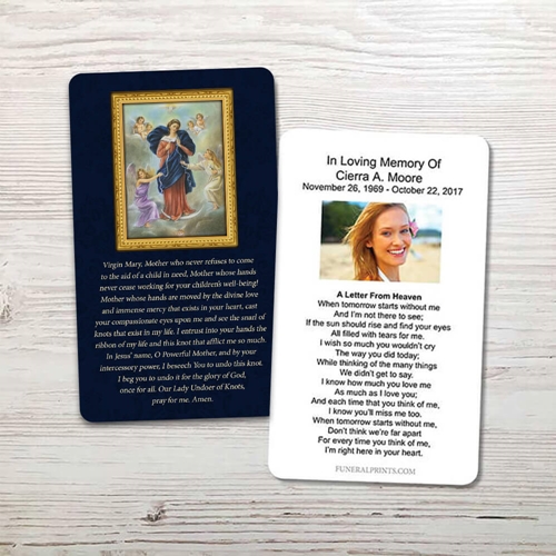 Picture of Mary Undoer of Knots Memorial Card