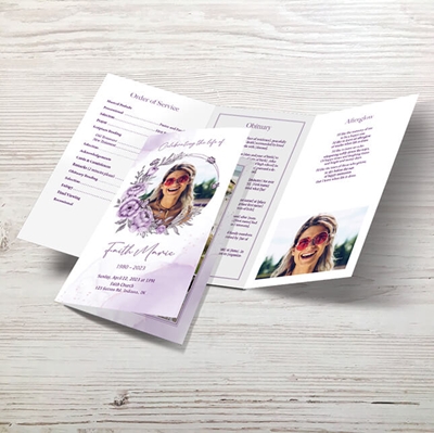 Show details for Purple Floral Memorial Package