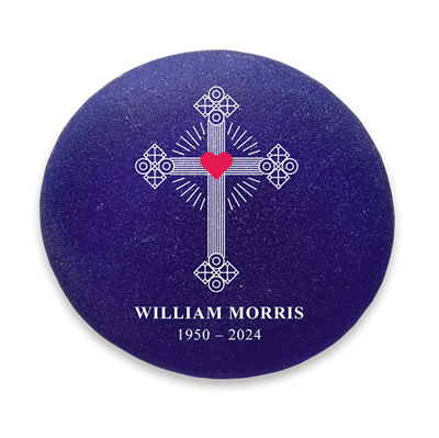 Show details for Frosted Cross Memorial Magnets