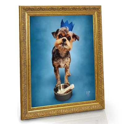 Show details for Framed Memorial Portrait - Beloved Dog with Choice of Backgrounds