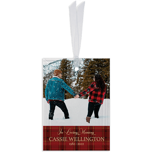 Picture of Red Plaid Rectangle Ornament