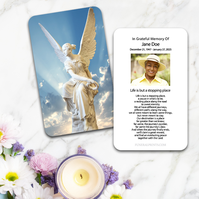 Show details for Angel 2 Spanish Prayer Card