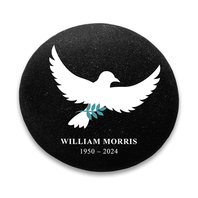 Show details for Frosted Black Dove Memorial Stones