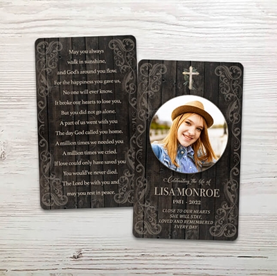 Show details for Rustic Light Brown Memorial Card