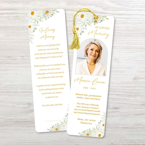 Picture of White Floral Border Bookmark