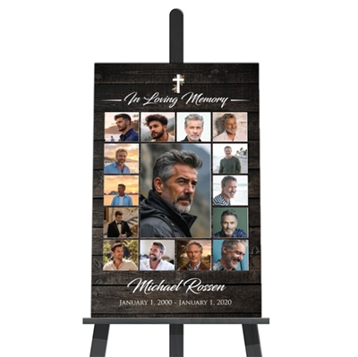 Show details for Rustic Religious Collage Funeral Poster