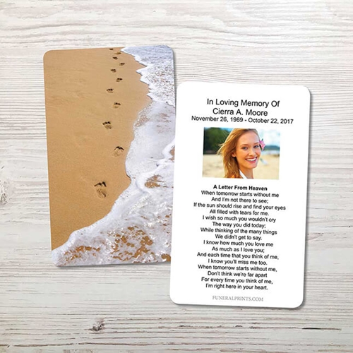 Show details for Foot Prints Memorial Card