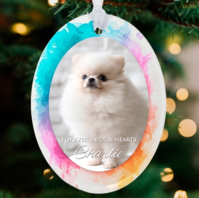 Show details for Vibrant Oval Pet Ornament