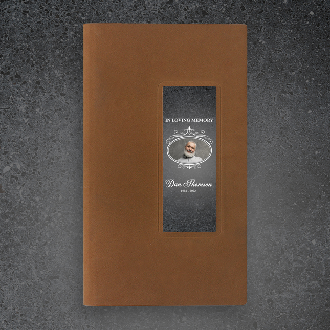 Show details for Gray Marble Guest Book - Brown