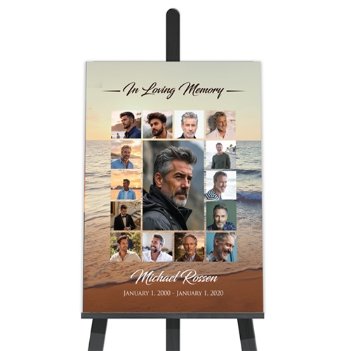 Show details for Sunset Scenery Collage Funeral Poster