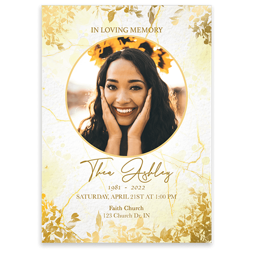 Show details for Gold Leaves Invitation