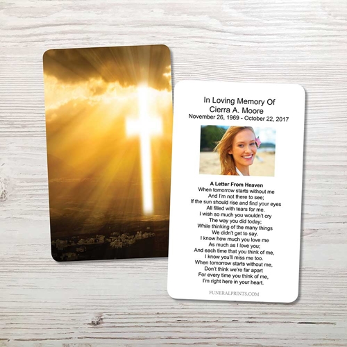 Picture of Cross in Sky Memorial Card