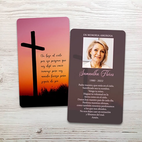 Picture of Sunrise Cross Spanish Memorial Card