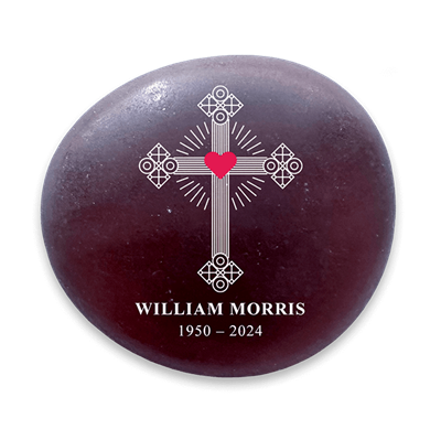 Show details for Frosted Cross Memorial Magnets