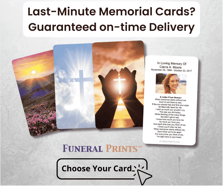 Last-Minute Memorial Cards? Guaranteed on-time Delivery