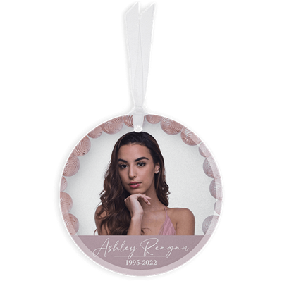 Show details for Pink Glass Circle Ornament