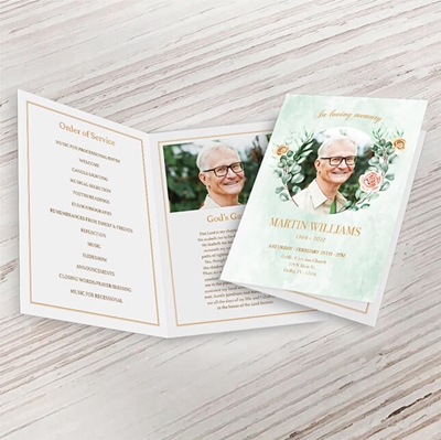 Show details for Multi Floral Funeral Program 