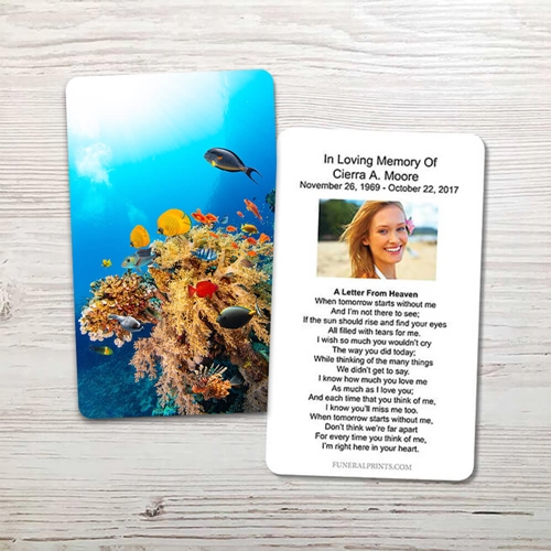 Show details for Coral Reef Memorial Card