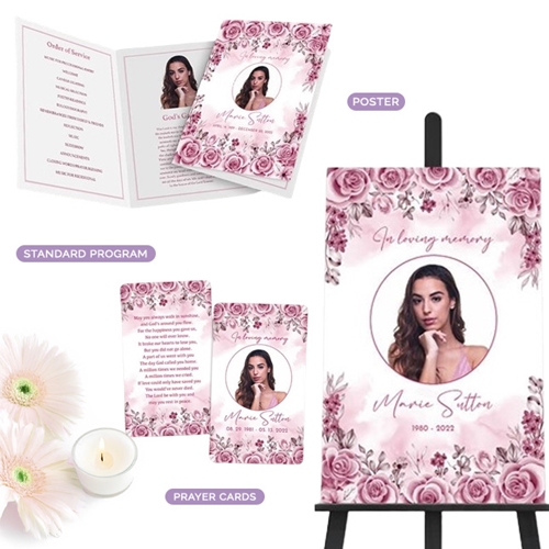 Show details for Pink Floral Border Memorial Package Show details for Pink Floral Border Memorial Package
