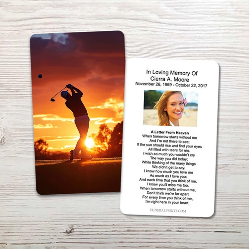 Show details for Golfer Memorial Card