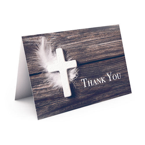 Picture of Cross & Feather Thank You Card