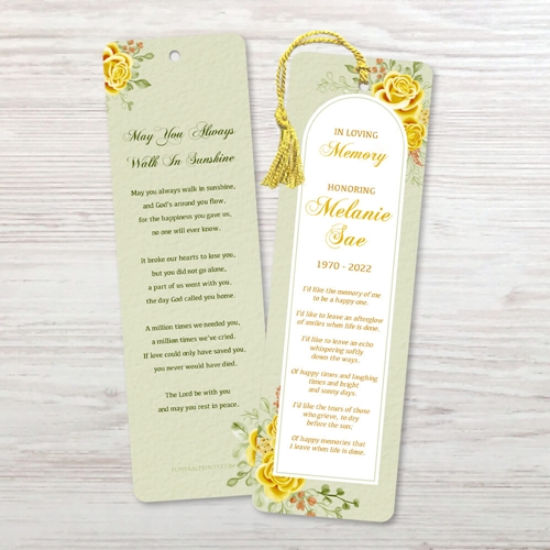 Picture of Yellow Floral Border Bookmark