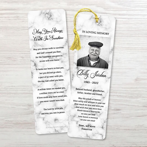 Show details for White Marble Bookmark