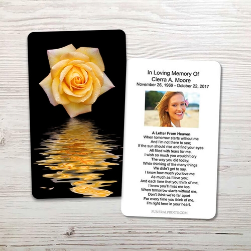 Show details for Yellow Rose Memorial Card