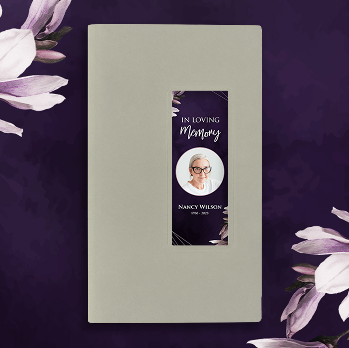 Show details for Purple Lilies Guest Book - Gray