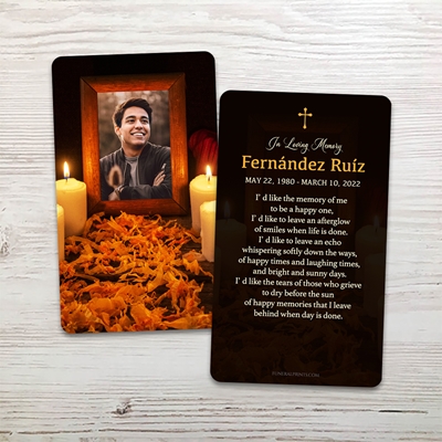 Show details for Photo Altar English Memorial Card