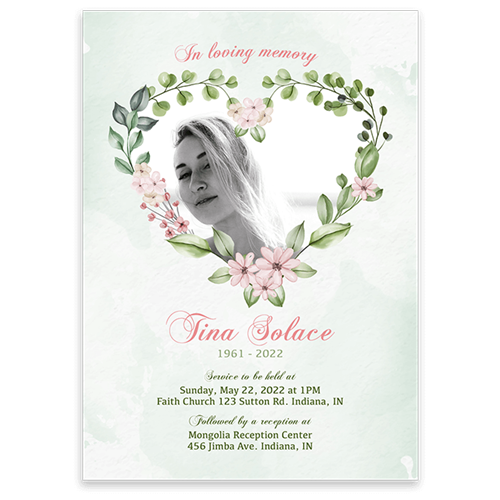 Show details for Heart Floral Invitation