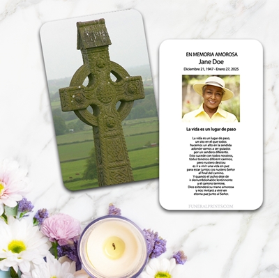 Show details for XX Celtic Cross Spanish Prayer Card