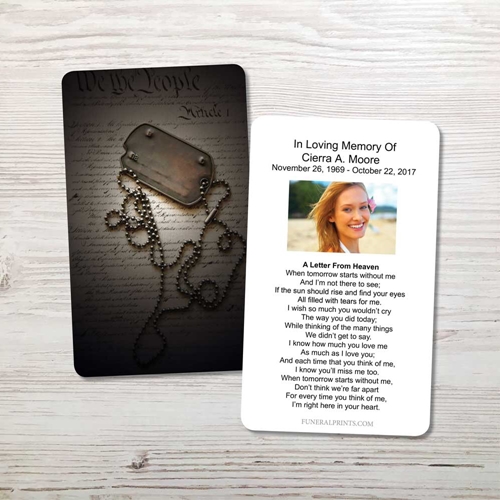 Picture of Dog Tags Memorial Card