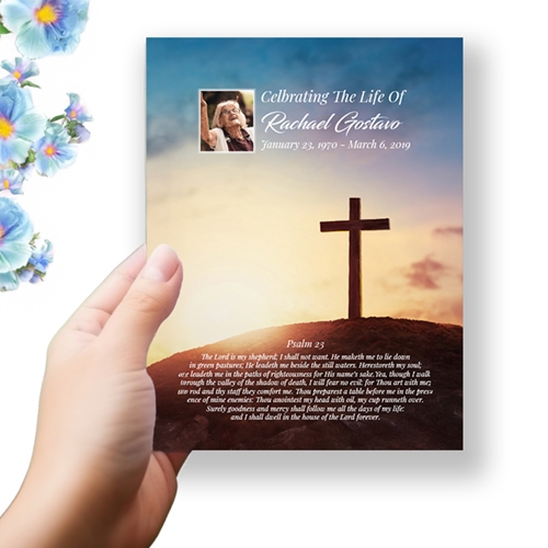 Show details for Rising Cross Funeral Program 