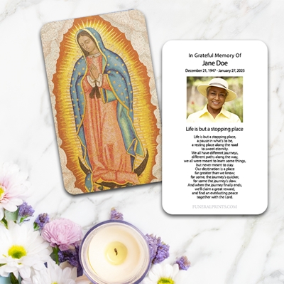 Show details for Guadalupe Large Memorial Card (3" x 4.75")
