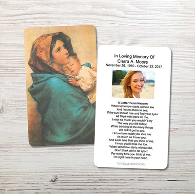 Picture of Mary & Baby Jesus 2 Memorial Card