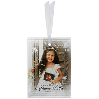 Show details for Snowflakes Rectangle Ornament