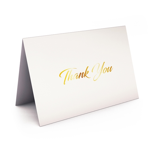 Show details for White with Gold Foil Thank You Card