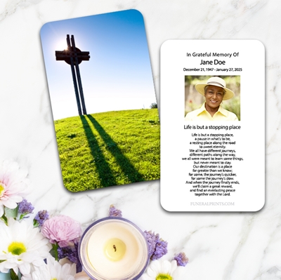Show details for Celtic Cross Hill Large Memorial Card (3" x 4.75")