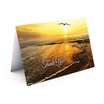 Show details for Sunset Seagull Thank You Card