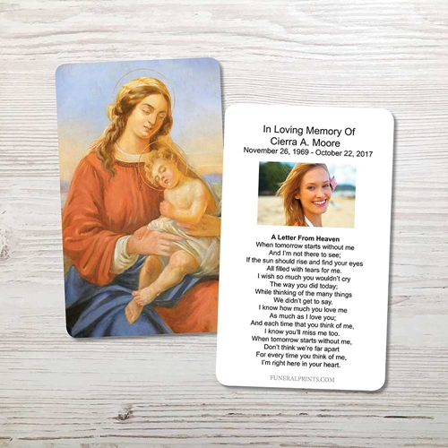 Picture of Mary & Baby Jesus Memorial Card