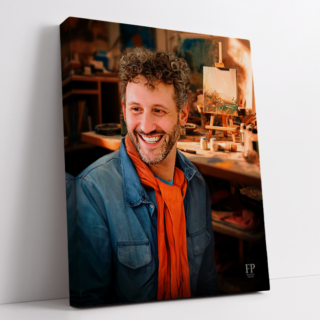 Show details for Wrapped Canvas Memorial Portrait - Artist Haven Lifescapes Background