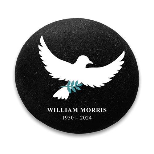 Picture of Frosted Black Dove Memorial Stone