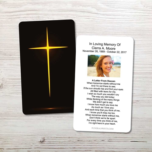 Picture of Glowing Cross Memorial Card