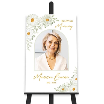 Show details for White Floral Border Memorial Package