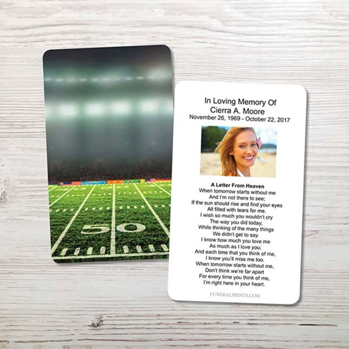 Picture of Football Field Memorial Card