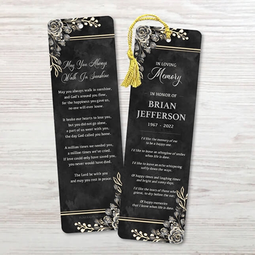 Picture of Black Floral Border Bookmark